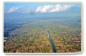 It is a rice field from the sky