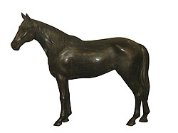 Figure in bronze of the Derby horse Hisa attendant
